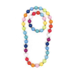 SET COLLIER / BRACELET - BEADED BUBBLEGUM - GREAT PRETENDERS