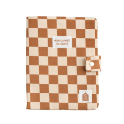 PROTEGE CARNET DE SANTE - DAMIER PETIT CHOU - SAUTHON BABY DECO